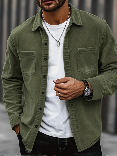 Cardigan in Velluto a Coste Casual
