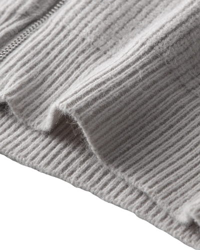 Cardigan con Zip in Merino Wool Quattro Stagioni