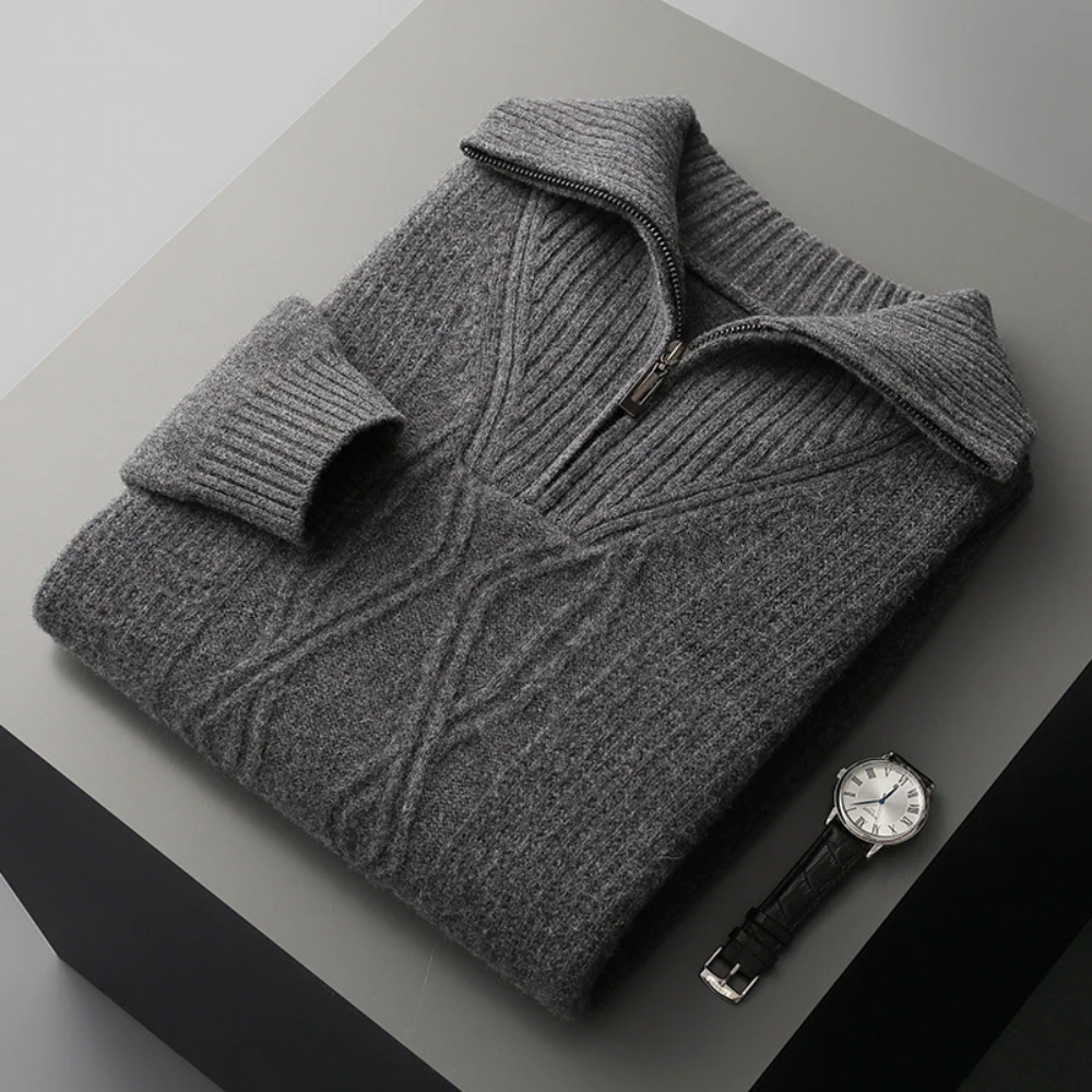 Maglione Zip in Lana Merino Taranto