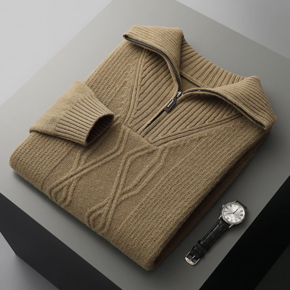 Maglione Zip in Lana Merino Taranto
