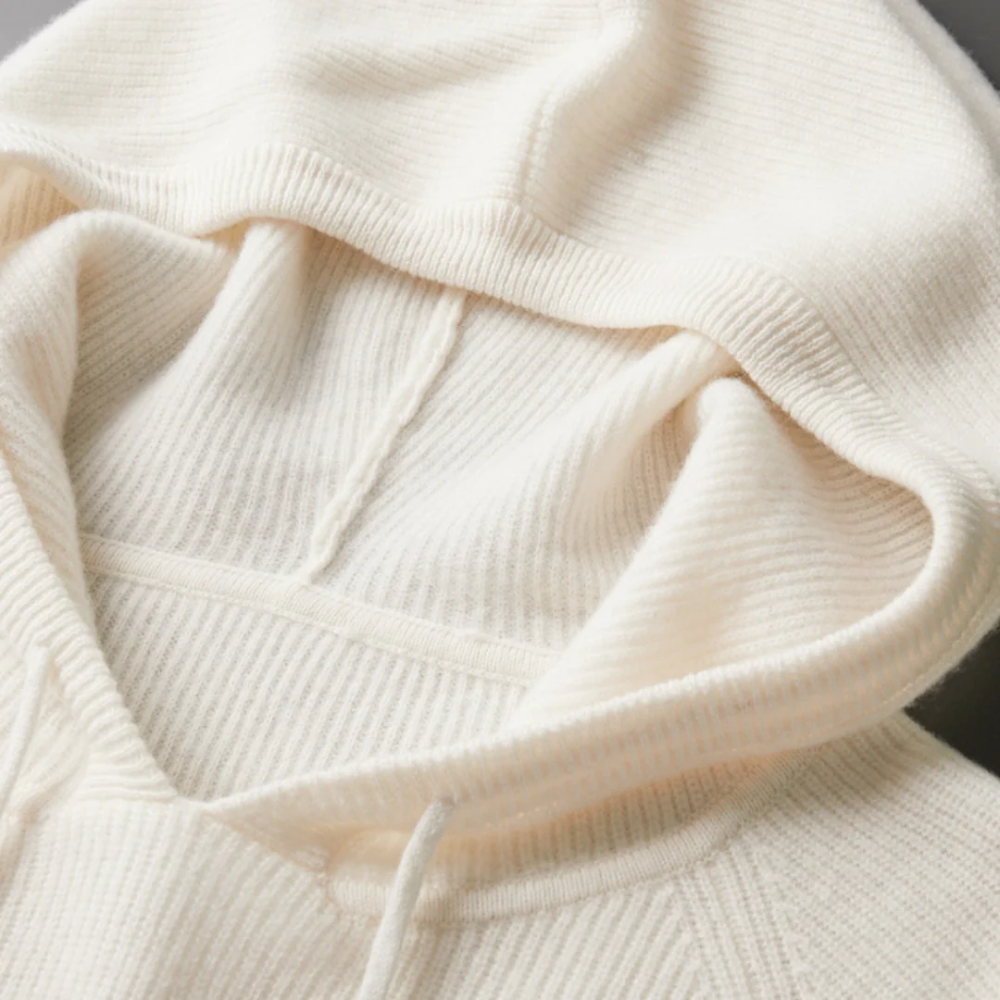 Felpa con Cappuccio in Lana Merino Arezzo