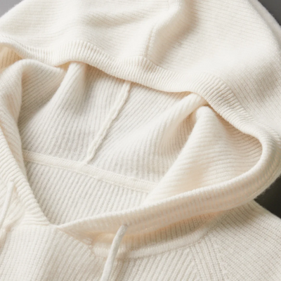 Felpa con Cappuccio in Lana Merino Arezzo