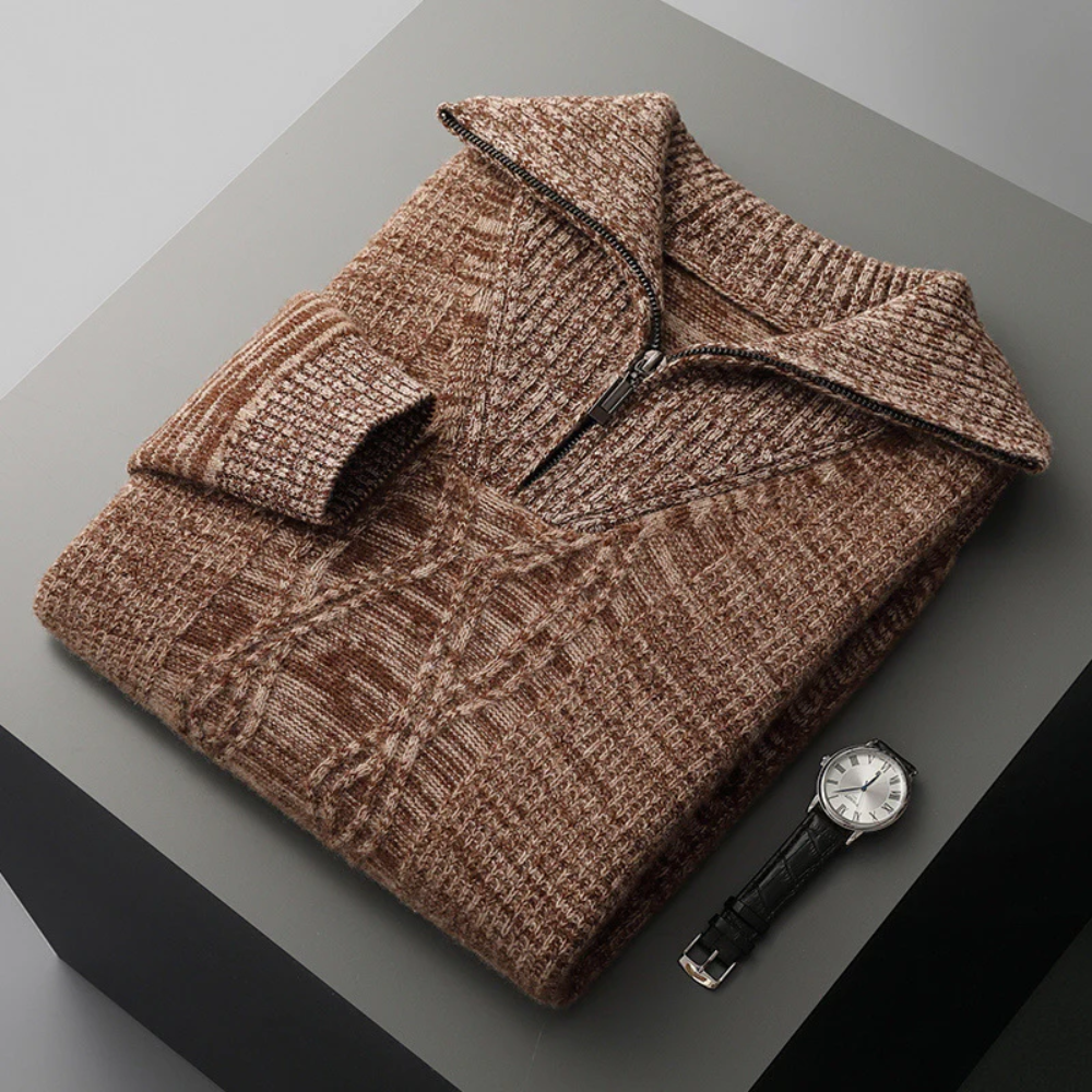 Maglione Zip in Lana Merino Taranto