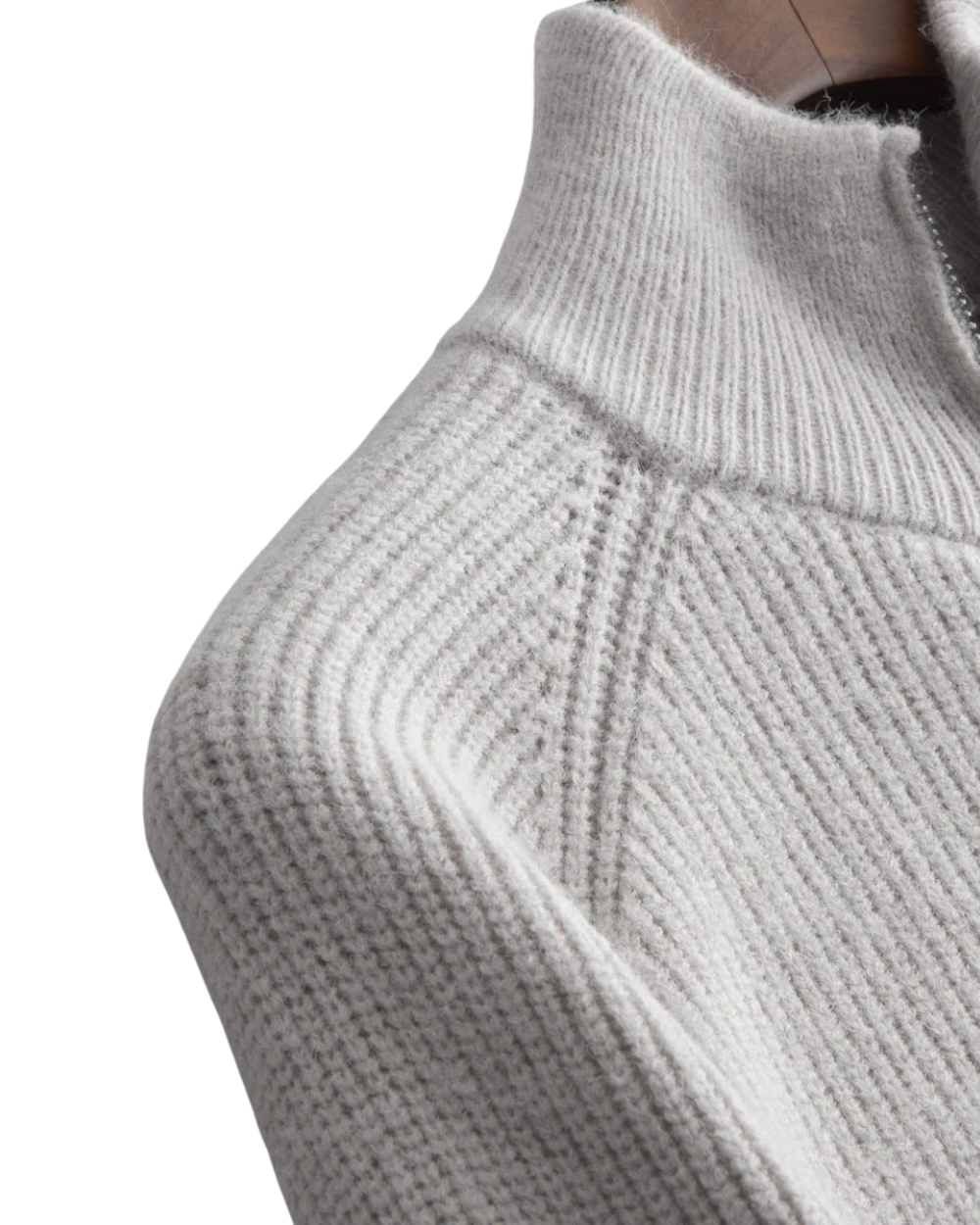 Cardigan con Zip in Merino Wool Quattro Stagioni