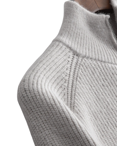 Cardigan con Zip in Merino Wool Quattro Stagioni