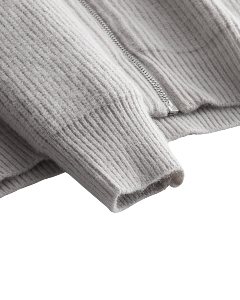 Cardigan con Zip in Merino Wool Quattro Stagioni