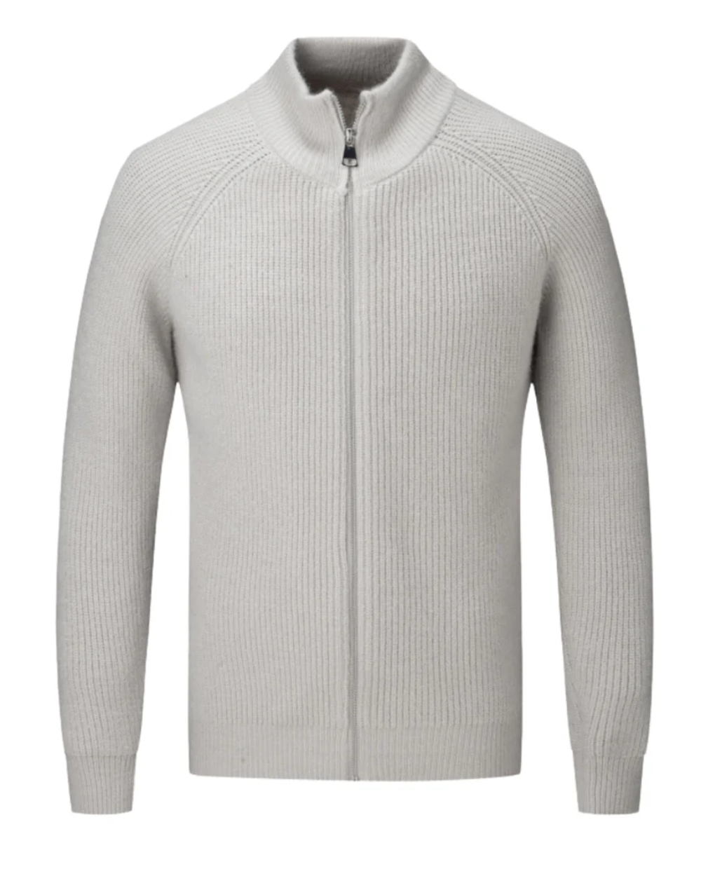 Cardigan con Zip in Merino Wool Quattro Stagioni