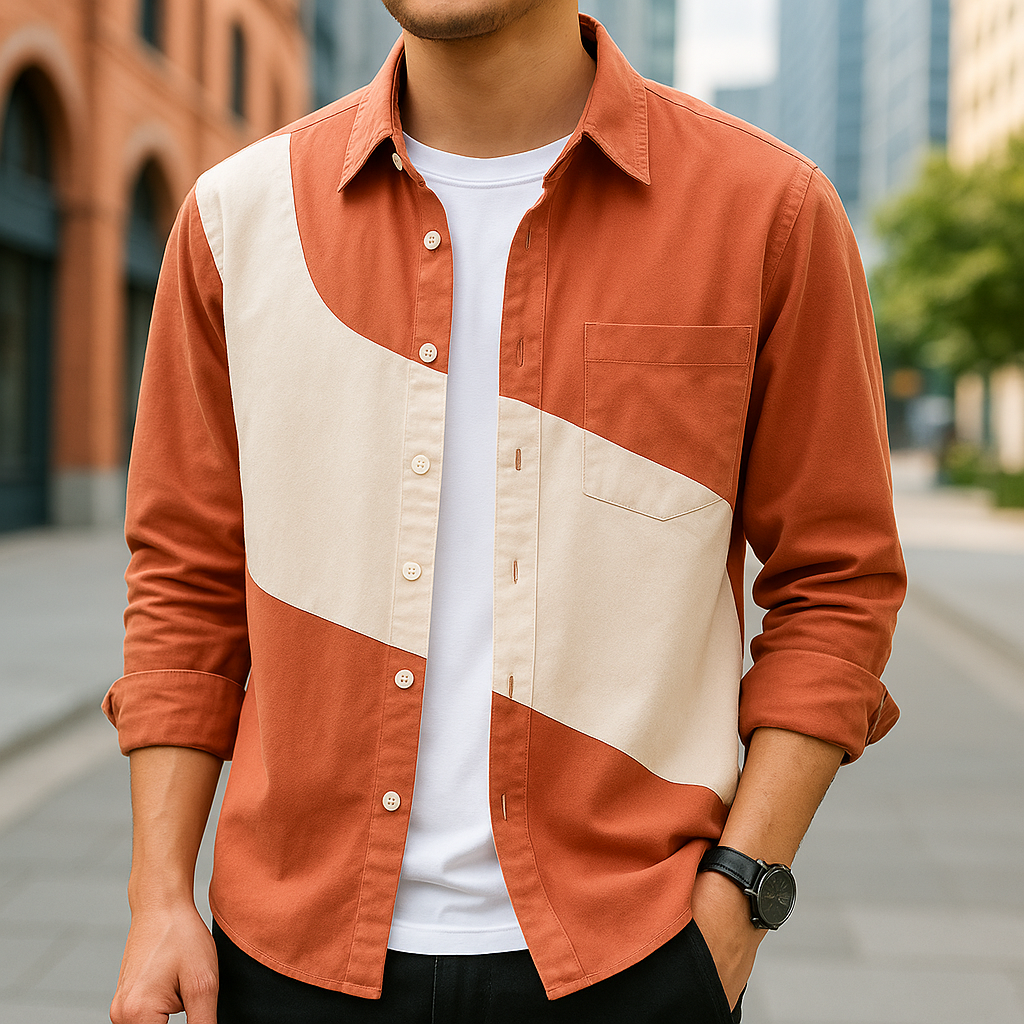 Camicia Bicolore in Cotone