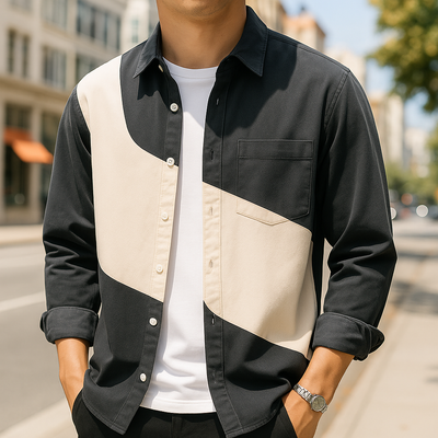 Camicia Bicolore in Cotone