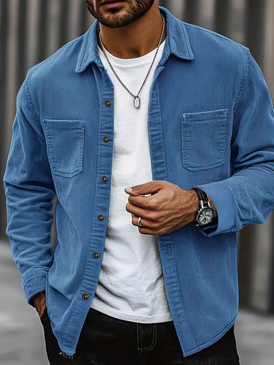 Cardigan in Velluto a Coste Casual