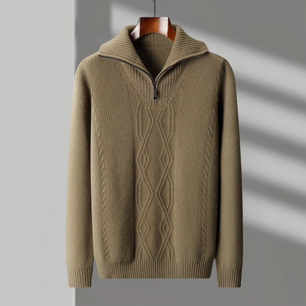 Maglione Zip in Lana Merino Taranto