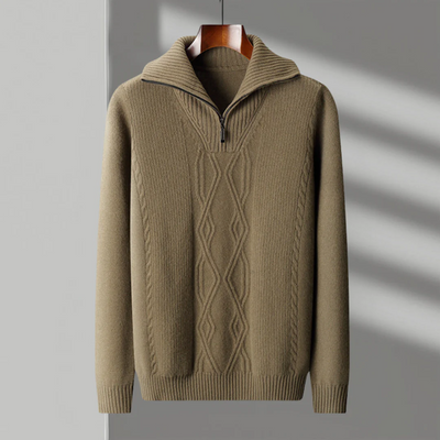 Maglione Zip in Lana Merino Taranto
