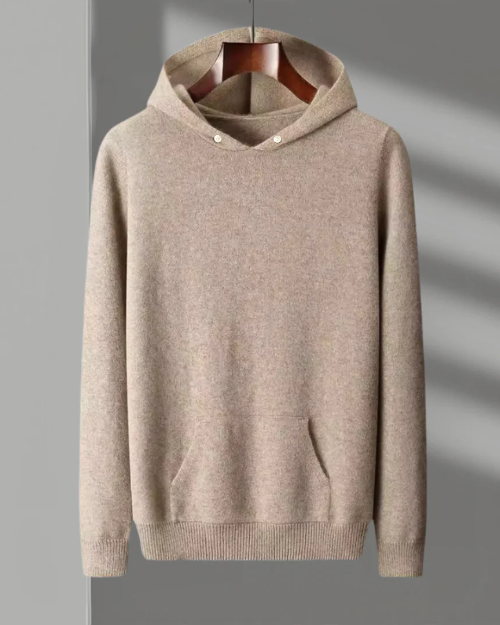Felpa con Cappuccio in Lana Merino Nova