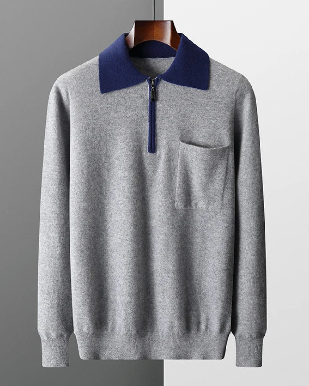 Polo Zip-Up in Cashmere Castelle