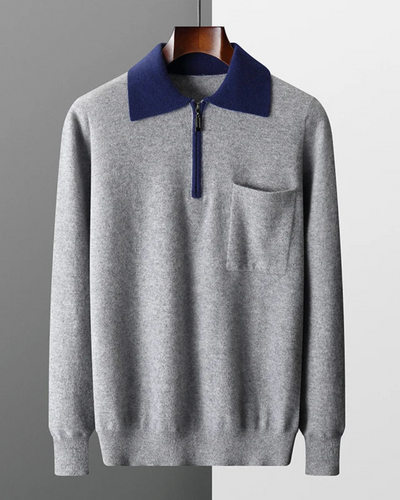 Polo Zip-Up in Cashmere Castelle