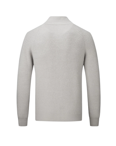 Cardigan con Zip in Merino Wool Quattro Stagioni