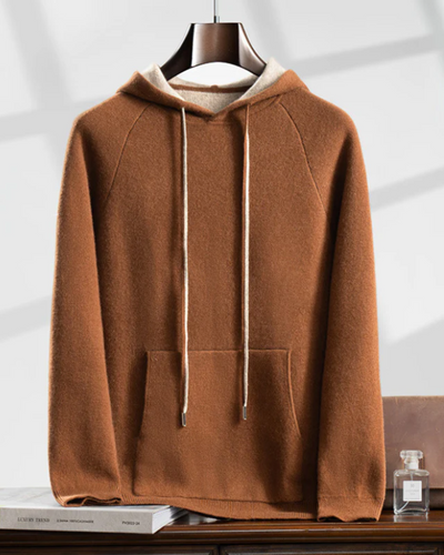 Felpa con Cappuccio in Cashmere Atlas