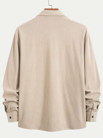 Cardigan in Velluto a Coste Casual