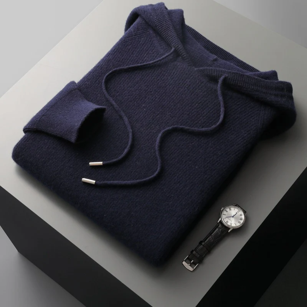 Felpa con Cappuccio in Lana Merino Arezzo