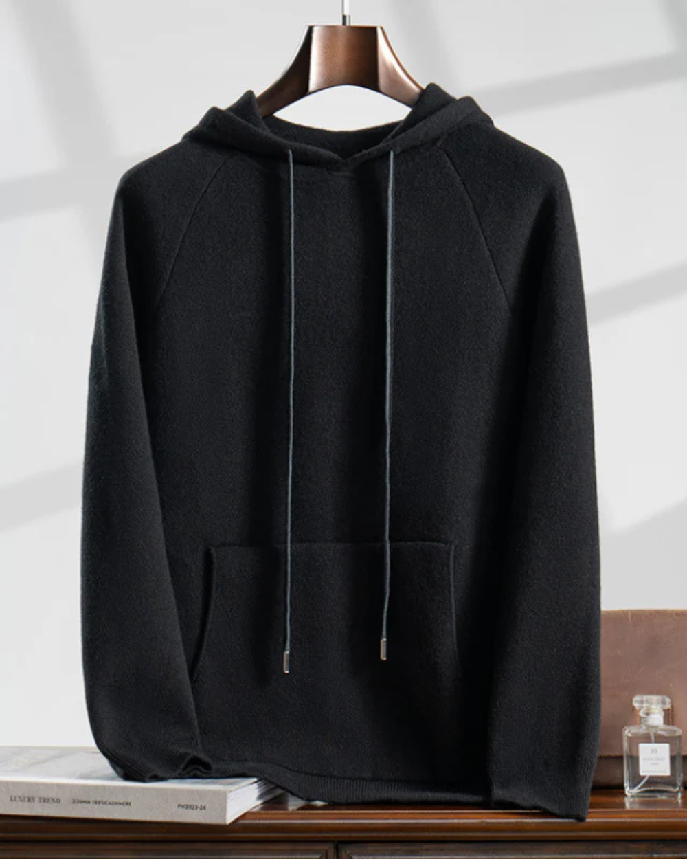 Felpa con Cappuccio in Cashmere Atlas