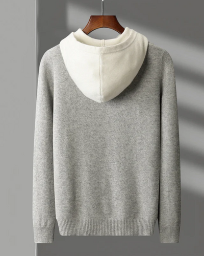 Felpa con Cappuccio in Lana Merino Nova