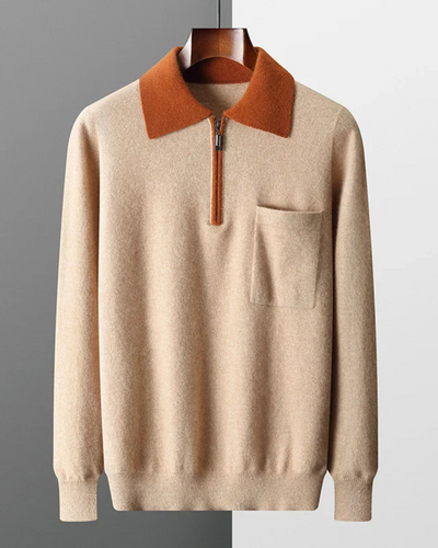 Polo Zip-Up in Cashmere Castelle