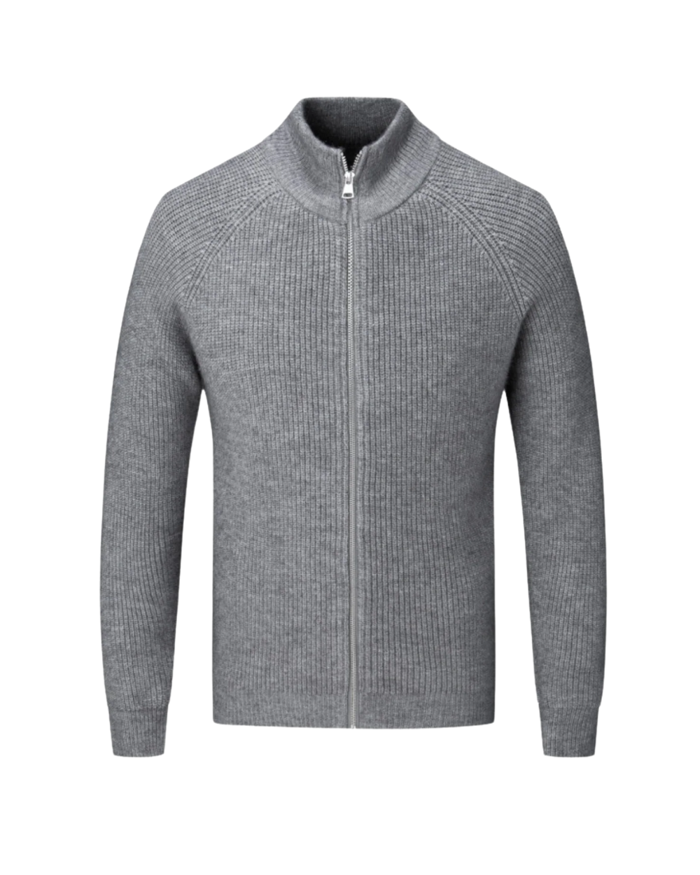 Cardigan con Zip in Merino Wool Quattro Stagioni
