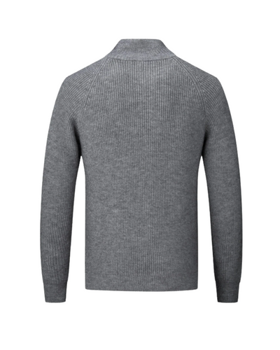 Cardigan con Zip in Merino Wool Quattro Stagioni