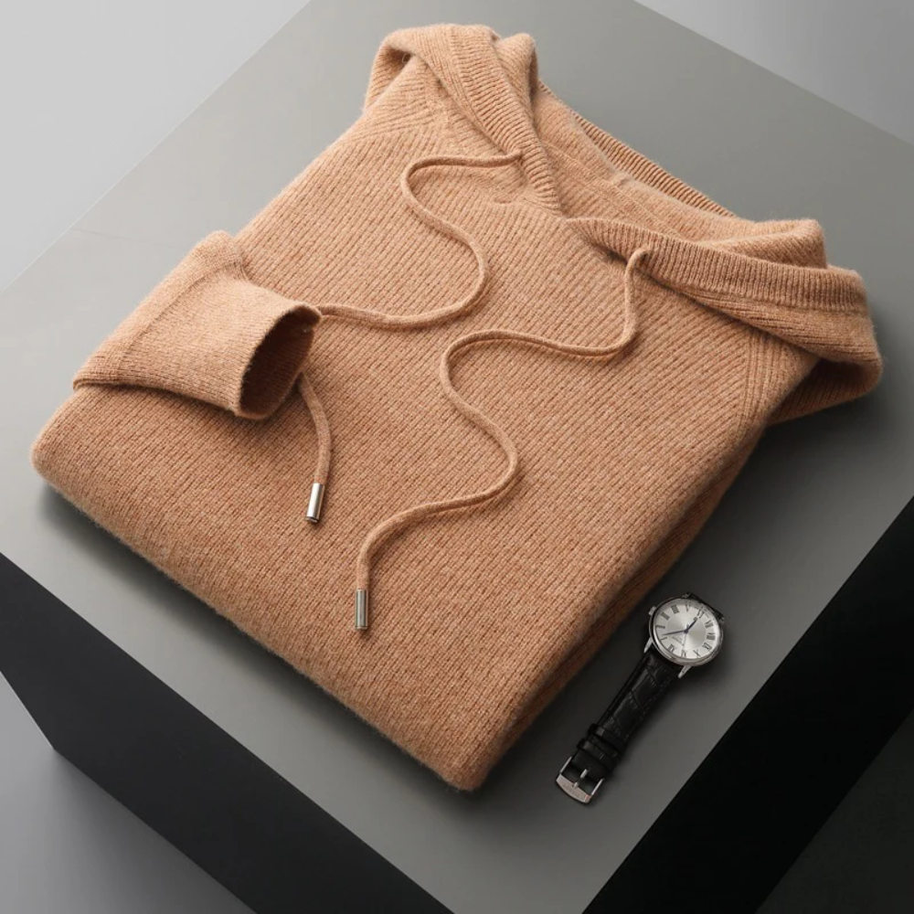 Felpa con Cappuccio in Lana Merino Arezzo