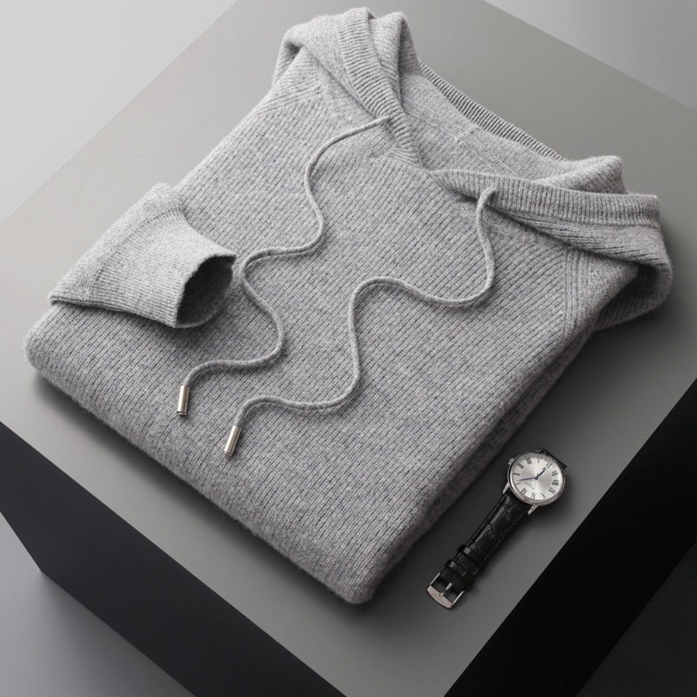 Felpa con Cappuccio in Lana Merino Arezzo