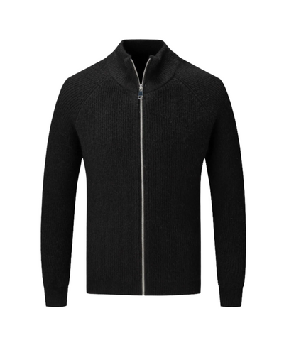 Cardigan con Zip in Merino Wool Quattro Stagioni