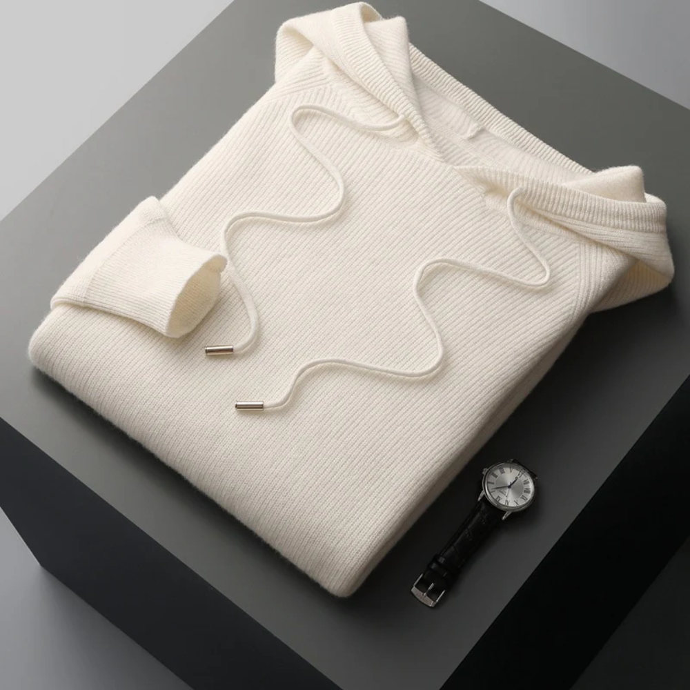 Felpa con Cappuccio in Lana Merino Arezzo