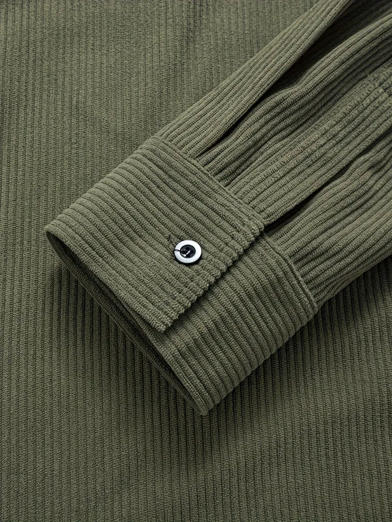 Cardigan in Velluto a Coste Casual