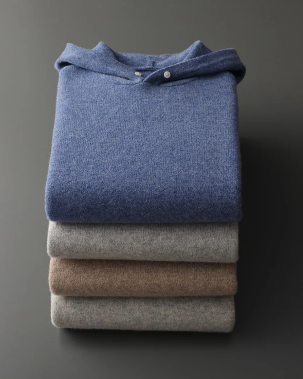 Felpa con Cappuccio in Lana Merino Nova