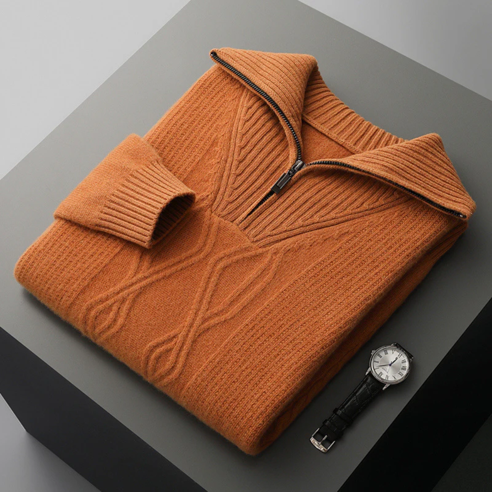 Maglione Zip in Lana Merino Taranto