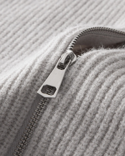 Cardigan con Zip in Merino Wool Quattro Stagioni