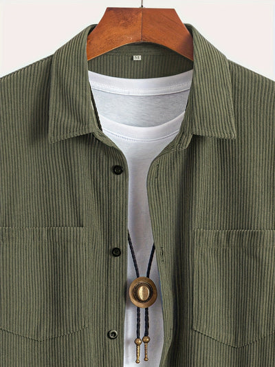 Cardigan in Velluto a Coste Casual