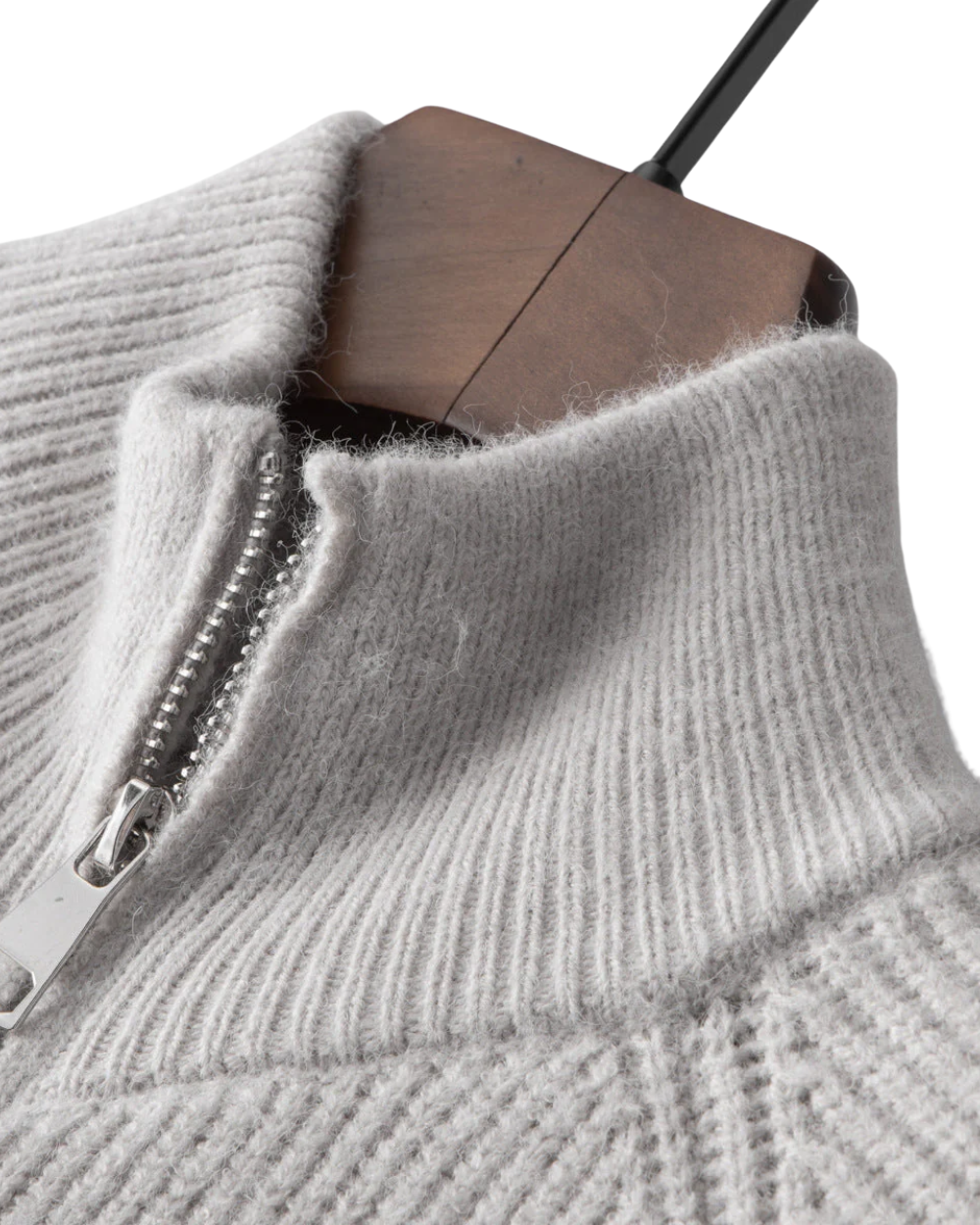 Cardigan con Zip in Merino Wool Quattro Stagioni