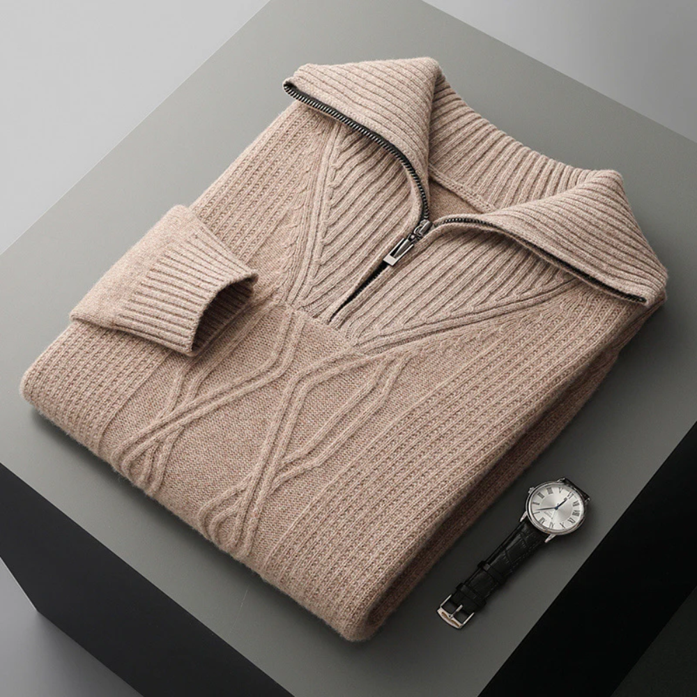 Maglione Zip in Lana Merino Taranto