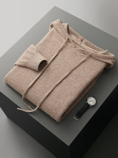 Felpa con Cappuccio in Lana Merino Sirlus