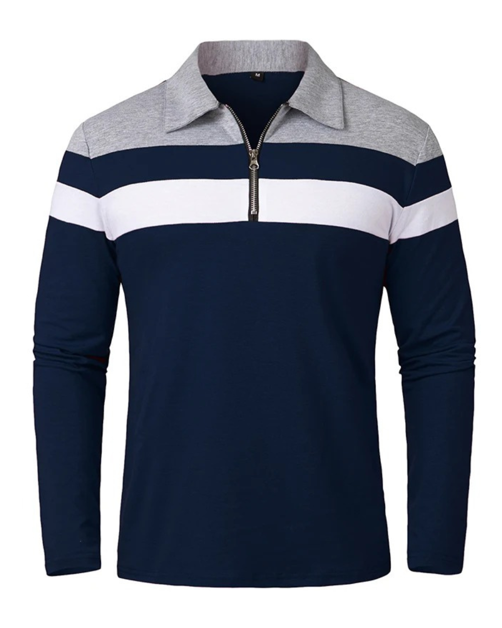 Maglione Elegante a Strisce con Zip