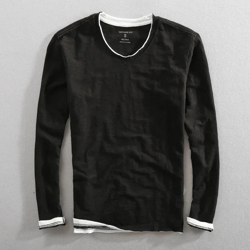 T-Shirt Vintage a Maniche Lunghe di Parigi