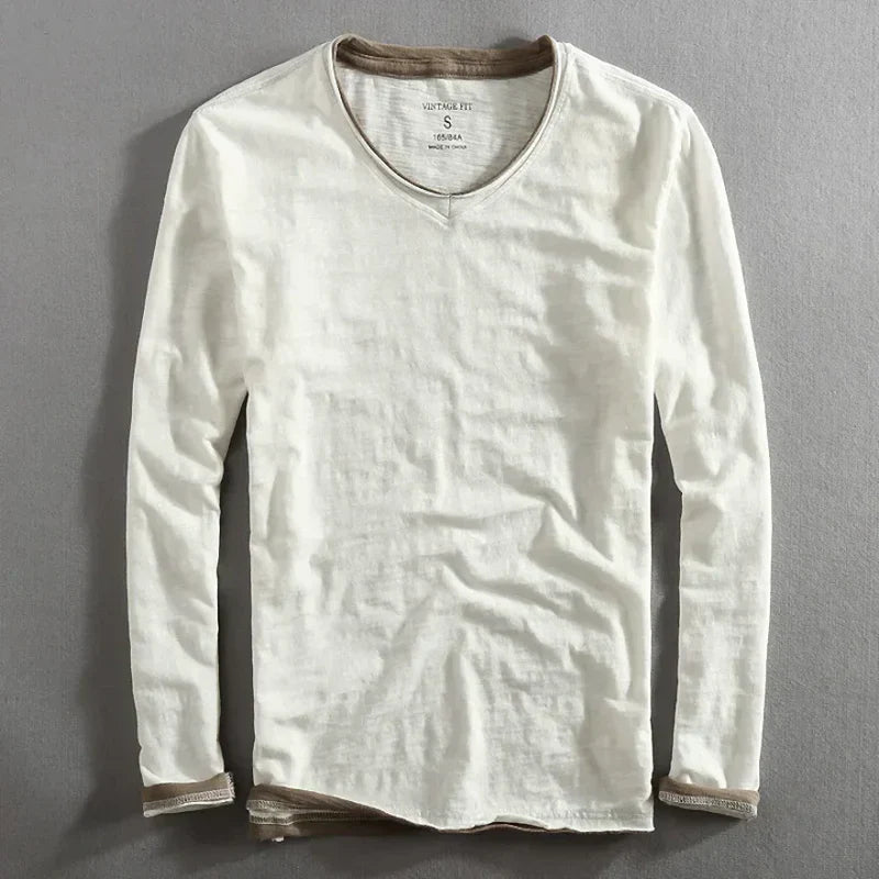 T-Shirt Vintage a Maniche Lunghe di Parigi