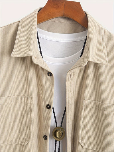 Cardigan in Velluto a Coste Casual