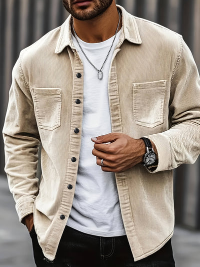 Cardigan in Velluto a Coste Casual