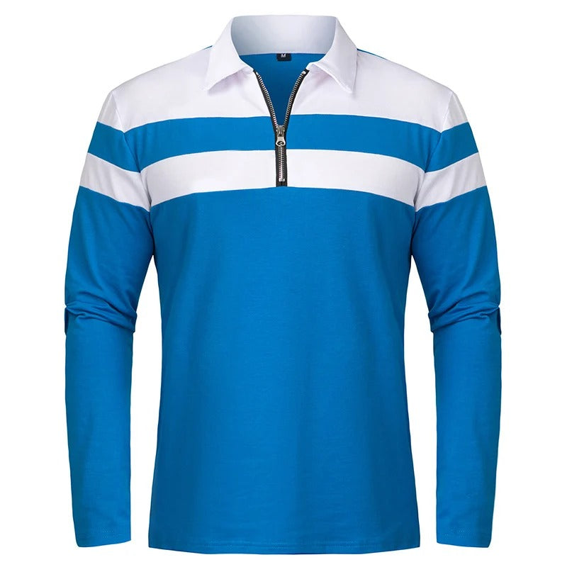 Maglione Elegante a Strisce con Zip