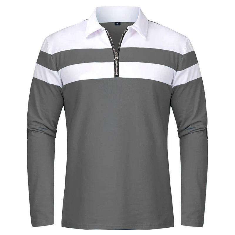 Maglione Elegante a Strisce con Zip