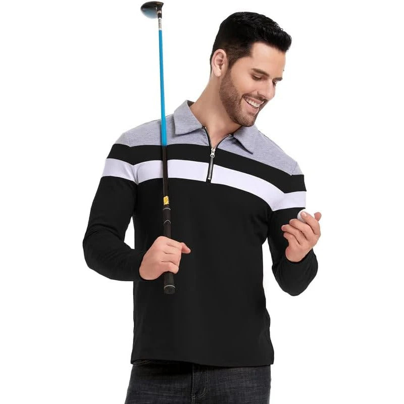 Maglione Elegante a Strisce con Zip