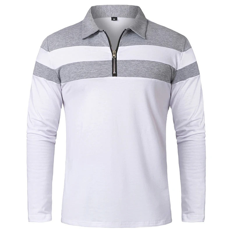 Maglione Elegante a Strisce con Zip