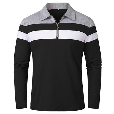 Maglione Elegante a Strisce con Zip